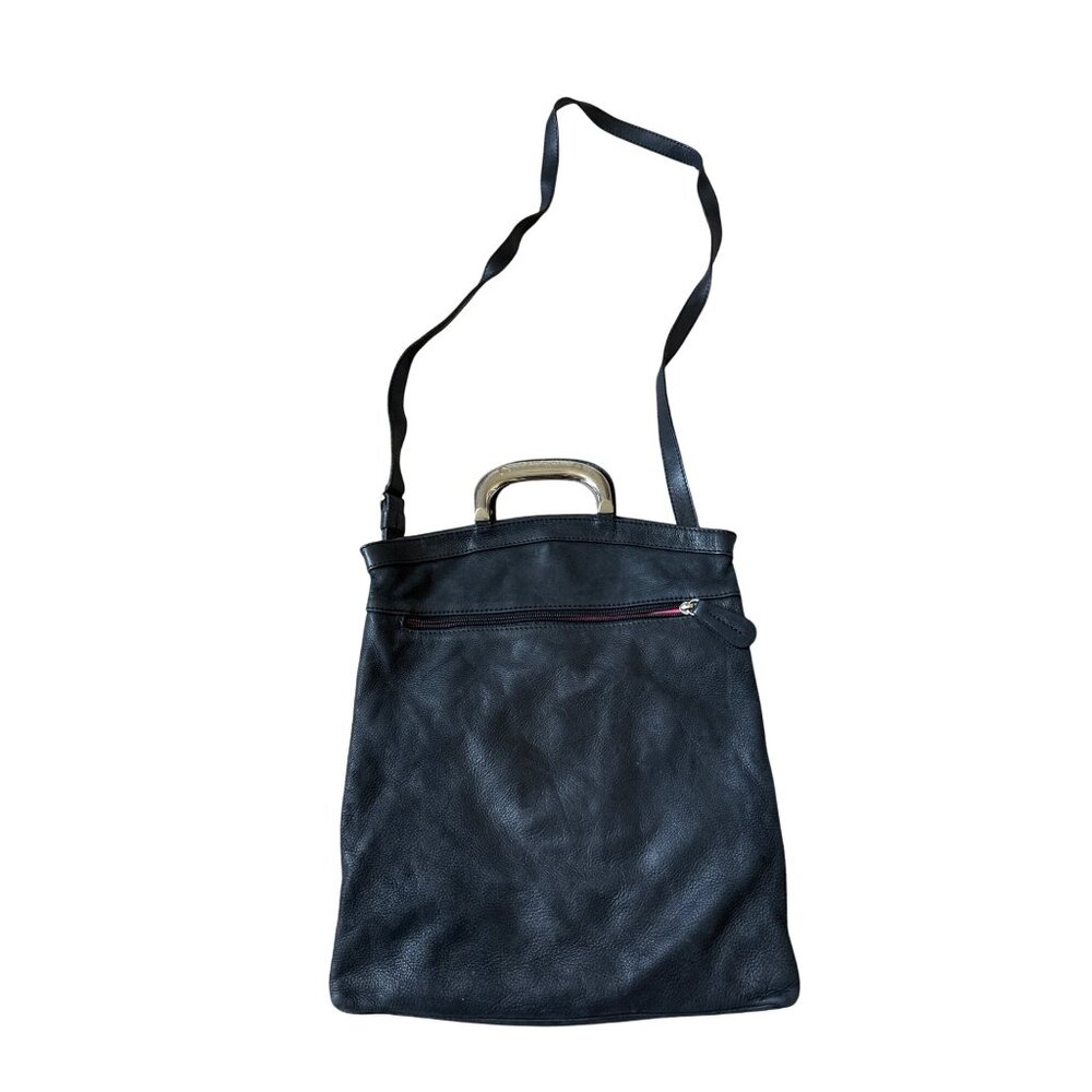 Maurizio Taiuti Genuine Leather Made in Italy Black‎ Purse Handle Essential